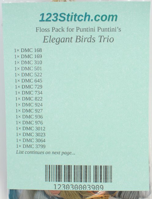 Floss Pack for "Elegant Birds Trio"