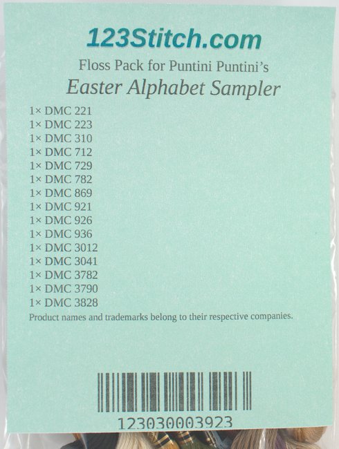 Floss Pack for "Easter Alphabet Sampler"