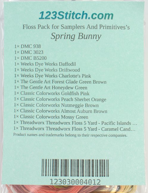 Floss Pack for "Spring Bunny"