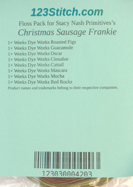 Floss Pack for "Christmas Sausage Frankie"