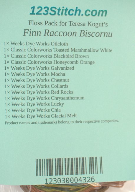 Floss Pack for "Finn Raccoon Biscornu"