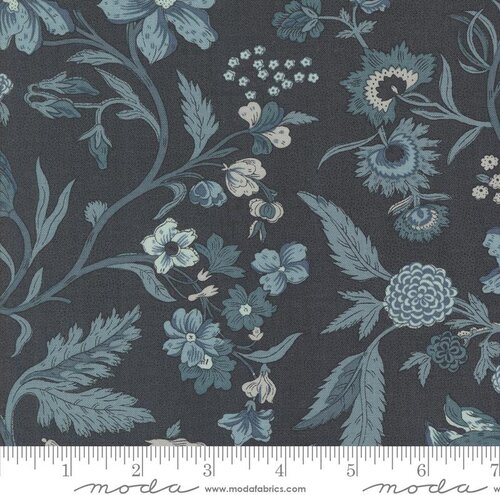 Sacre Bleu Flowers - Indigo - Quilt Fabric