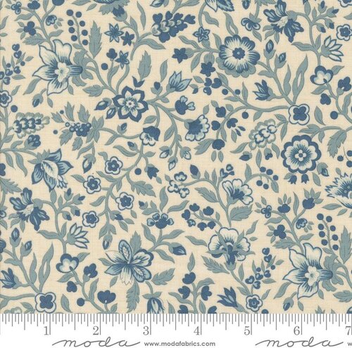 Sacre Bleu Floral - Pearl French Blue - Quilt Fabric