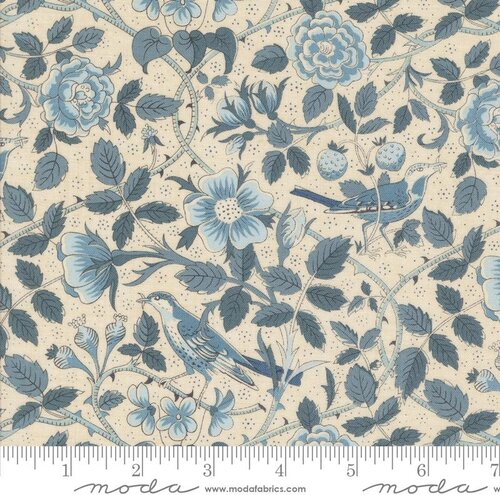 Sacre Bleu Birds - Pearl French Blue - Quilt Fabric