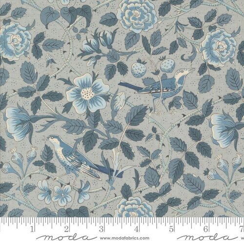 Sacre Bleu Birds - Ciel Blue - Quilt Fabric
