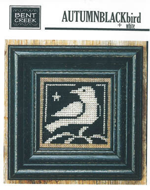 Autumn Blackbirds   White - Cross Stitch Pattern