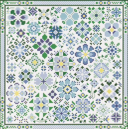 Blue - Flower a Day - Cross Stitch Pattern