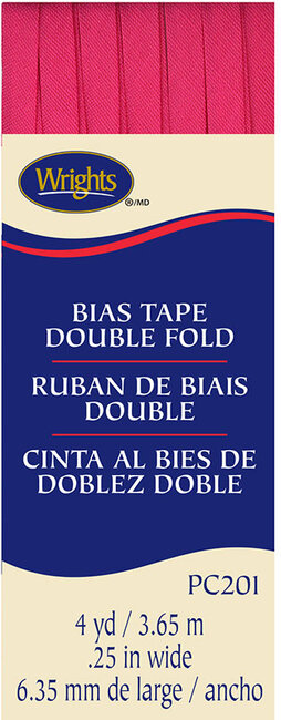 Wrights Bias Tape Double Fold White - 123Stitch