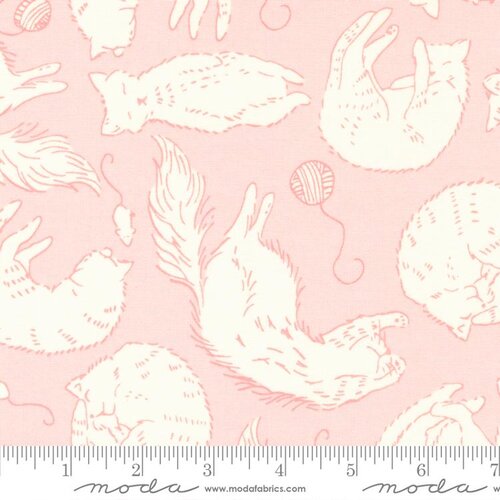 Here Kitty Kitty Light Pink - Quilt Fabric