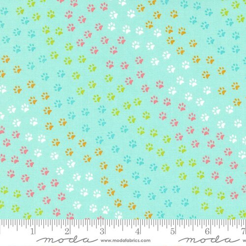 Here Kitty Kitty Aqua - Quilt Fabric