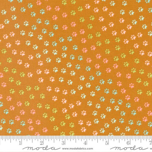 Here Kitty Kitty Rust - Quilt Fabric