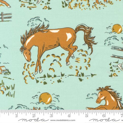 Ponderosa Horses - Sky - Quilt Fabric