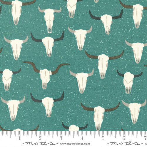 Ponderosa Skulls - Turquoise - Quilt Fabric