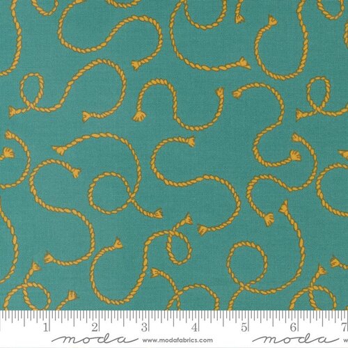 Ponderosa Rope Em -  Turquoise - Quilt Fabric