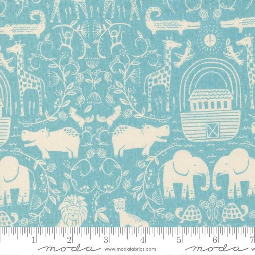 Noahs Ark Two By Two Sky - Quilt Fabric