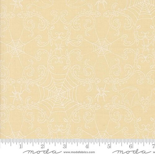 Home Sweet Haunt Webs Bone White - Halloween Quilt Fabric
