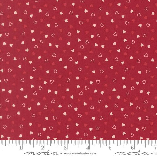 Je Taime Hearts Scarlet - Quilt Fabric