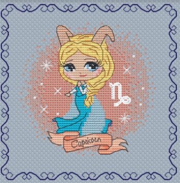 Zodiacal Princess 11 - Capricon - Cross Stitch Pattern