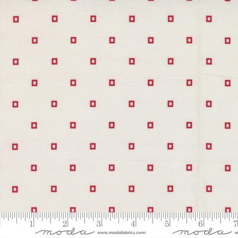 Picture Perfect Ivory Red - Square - Quilt Fabric