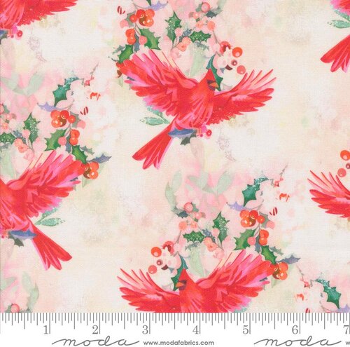 Love And Cheer Birds Snowflake - Christmas Quilt Fabric