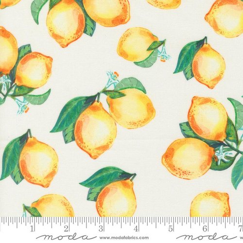 Copa Flora Lemon White - Quilt Fabric