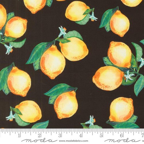 Copa Flora Lemons Midnight - Quilt Fabric