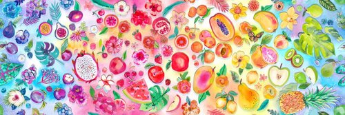 Copa Flora Fruit Rainbow - Quilt Fabric