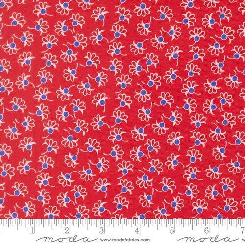 On The Porch Petals Country Red - Quilt Fabric