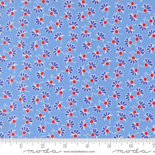 On The Porch Petals Blue Sky - Quilt Fabric
