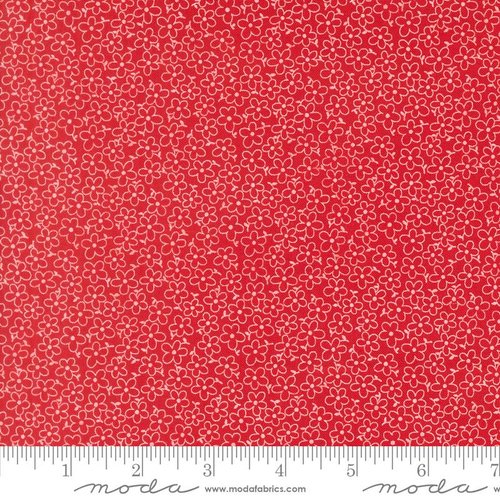 On The Porch Blossoms Country Red - Quilt Fabric