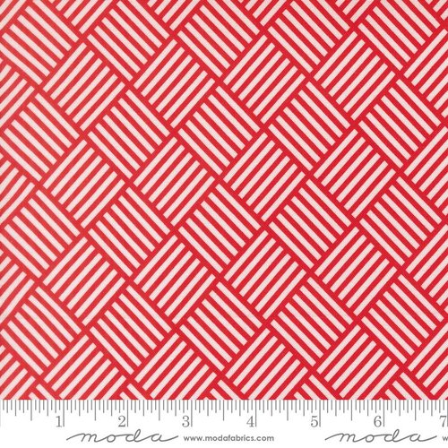 On The Porch Striped Country Red - Quilt Fabric