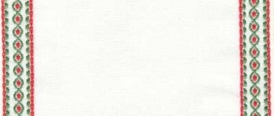 27 Count Ant White/Red & Green Linen Banding 7.8x36