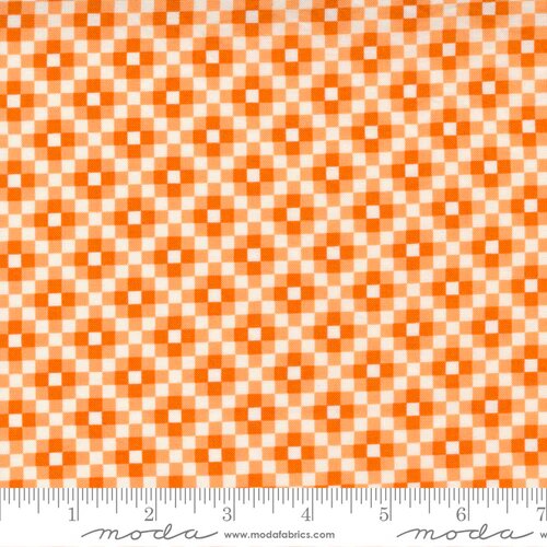 Love Lily Orange Blossom - Rising Sun Check - Quilt Fabric