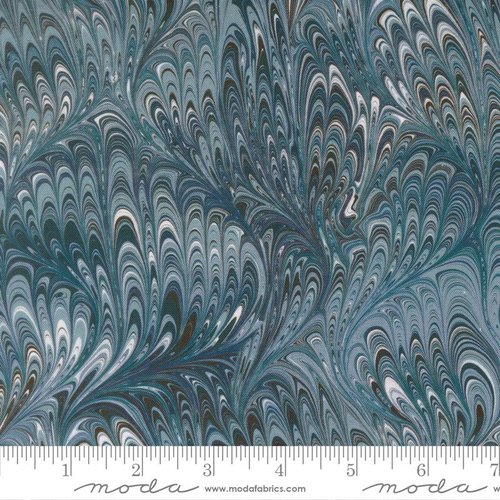 Flutterby Marble Common Blue - Quilt Fabric