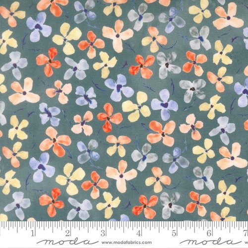 Flutterby Flower Common Blue - Quilt Fabric