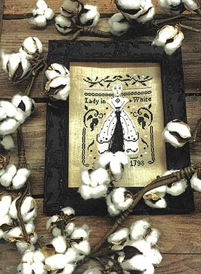 Fraktur Lady In White - Cross Stitch Pattern 