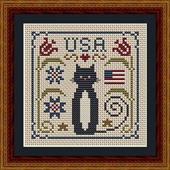 Patriotic USA Cat - Cross Stitch Pattern