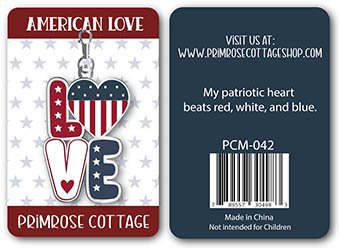 American Love Patriotic Charm 