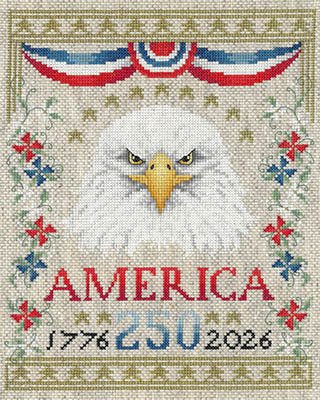 America Semi Quincentennial - Patriotic Cross Stitch Pattern