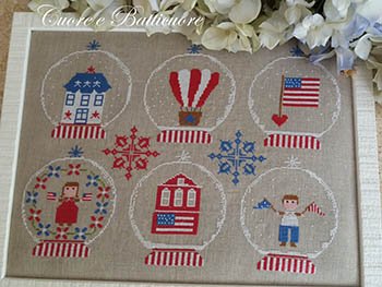 4th Of July Snowballs  - Patriotic Cross Stitch Pattern
