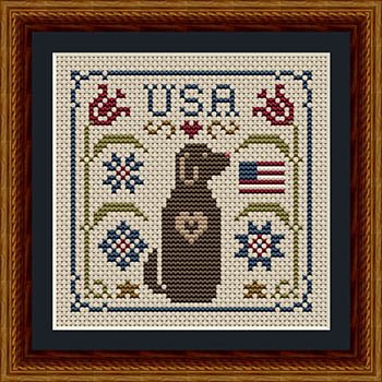 Patriotic USA Dog - Cross Stitch Pattern