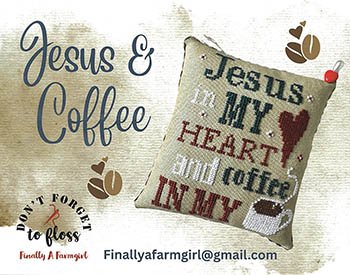 Jesus And Coffee - Christian Cross Stitch Pattern