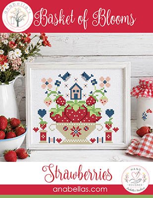 Basket Of Blooms Strawberries - Cross Stitch Pattern