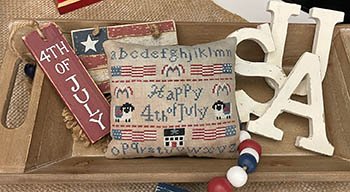 Happy 4th Of July Sampler - Patriotic Cross Stitch Pattern