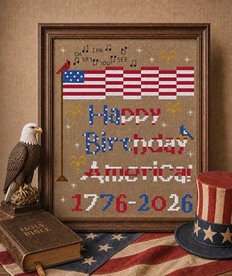 Happy Birthday America - Patriotic Cross Stitch Pattern