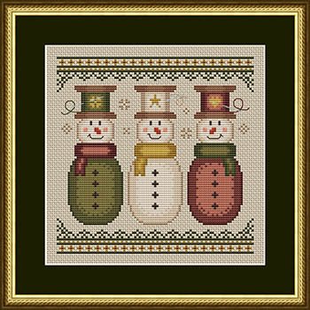 Sew Merry Snowmen - Christmas Cross Stitch Pattern