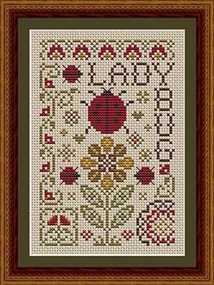 Gathered From The Garden Ladybug - Cross Stitch Pattern