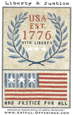 Liberty & Justice - Patriotic Cross Stitch Pattern