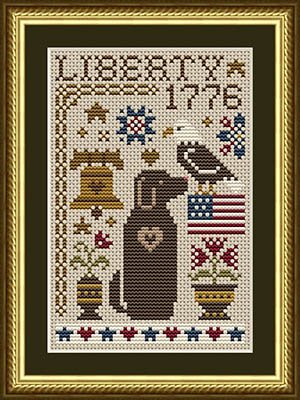 Liberty Dog - Patriotic Cross Stitch Pattern
