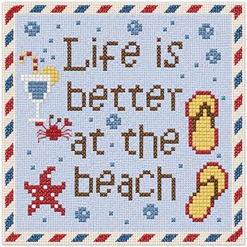Life Is Better At The Beach - Cross Stitch Pattern